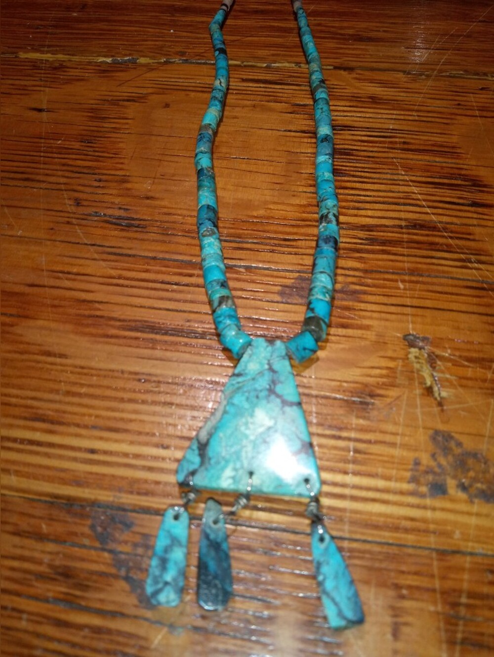 Turquoise Chip Pendant Necklace - Blue Stone Beaded Women’s Jewelry
